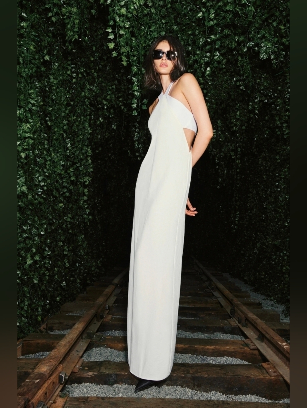 RtA Phoebe Maxi Dress White Halter Waist Cut Outs Sz 2 $425, NWT!